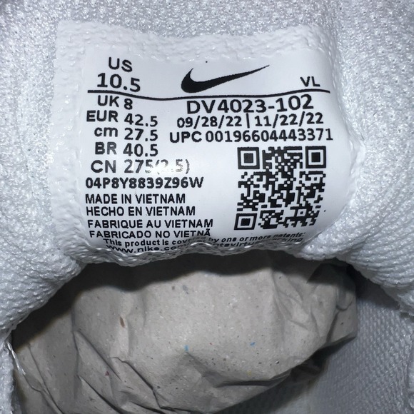 Nike W Air Winflo 10 White/Silver Women's Size 10.5 Men's 9 NEW IN BOX - Picture 4 of 15